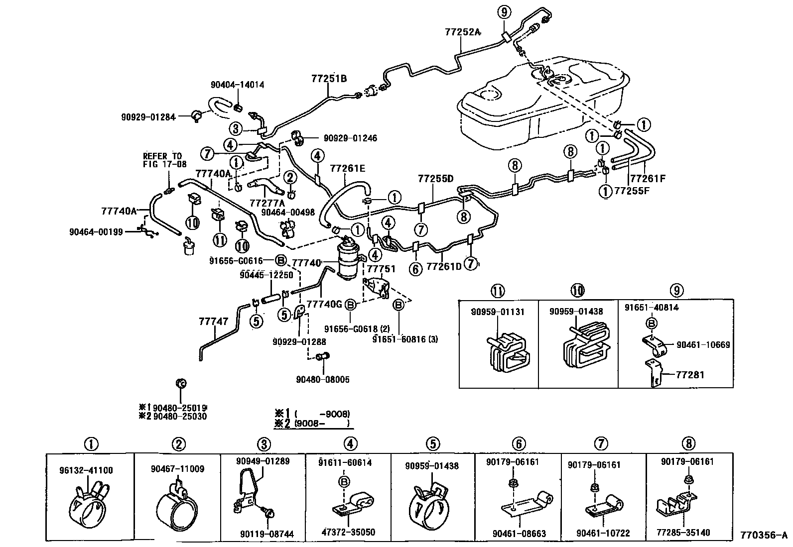 Toyota HILUX 燃油箱和燃油管 EPC diagram — 770356A