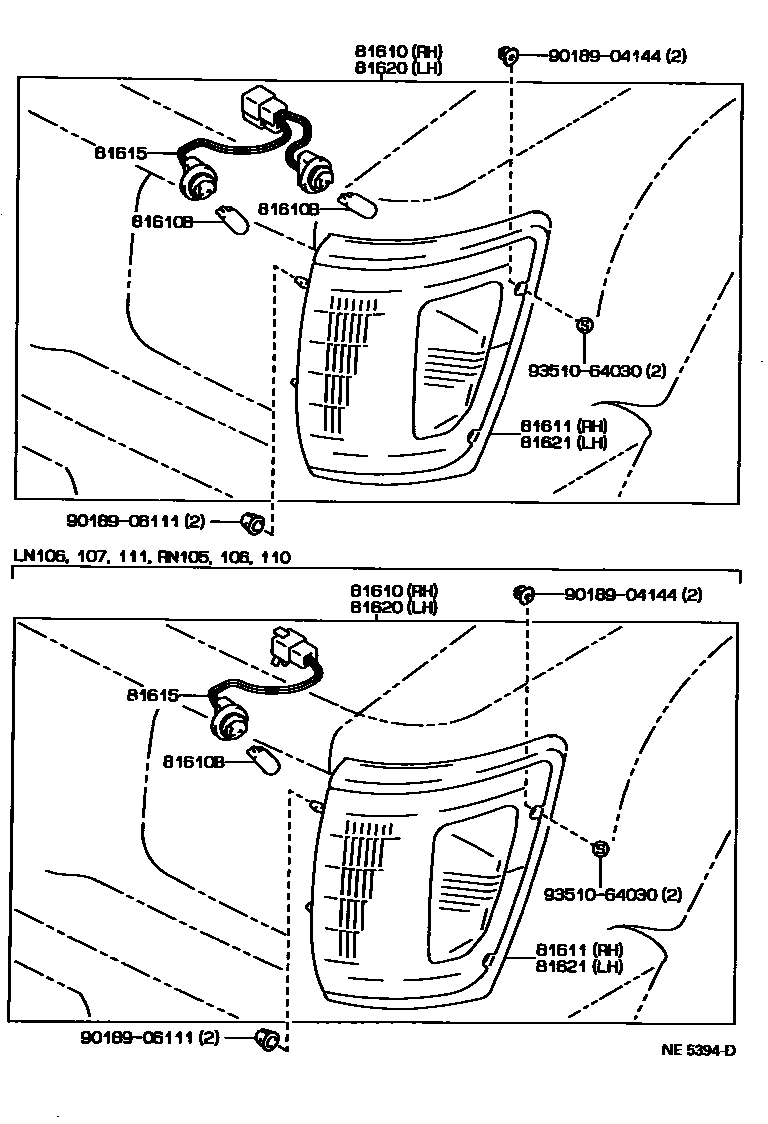 Toyota HILUX 前示宽灯 EPC diagram — NE5394D