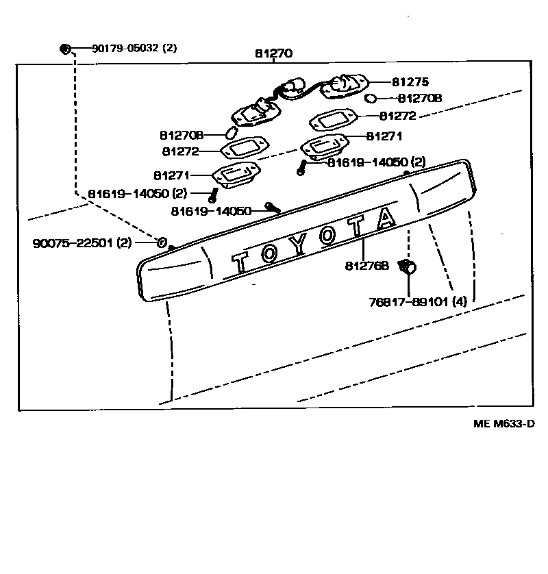 Toyota HILUX 后牌照灯 EPC diagram — MEM633D