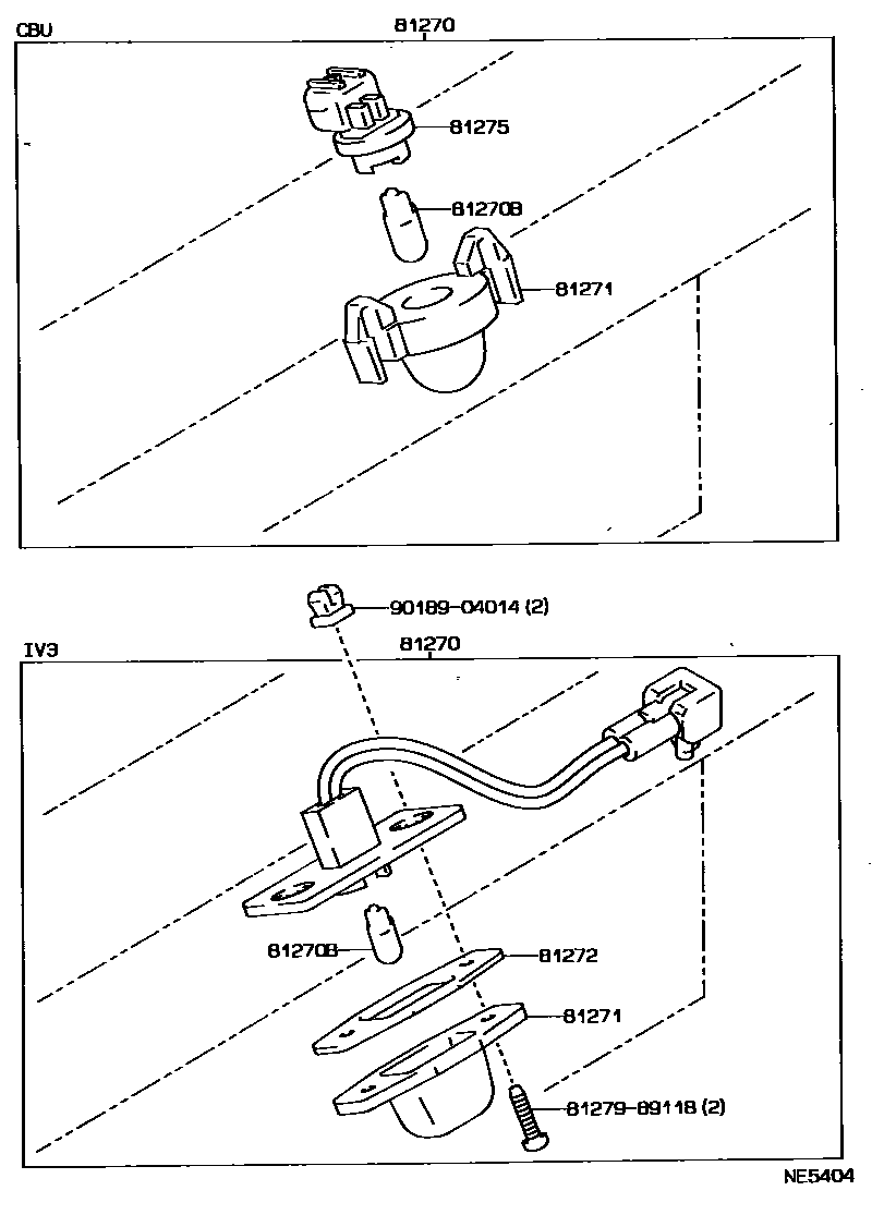 Toyota HILUX 后牌照灯 EPC diagram — NE5404