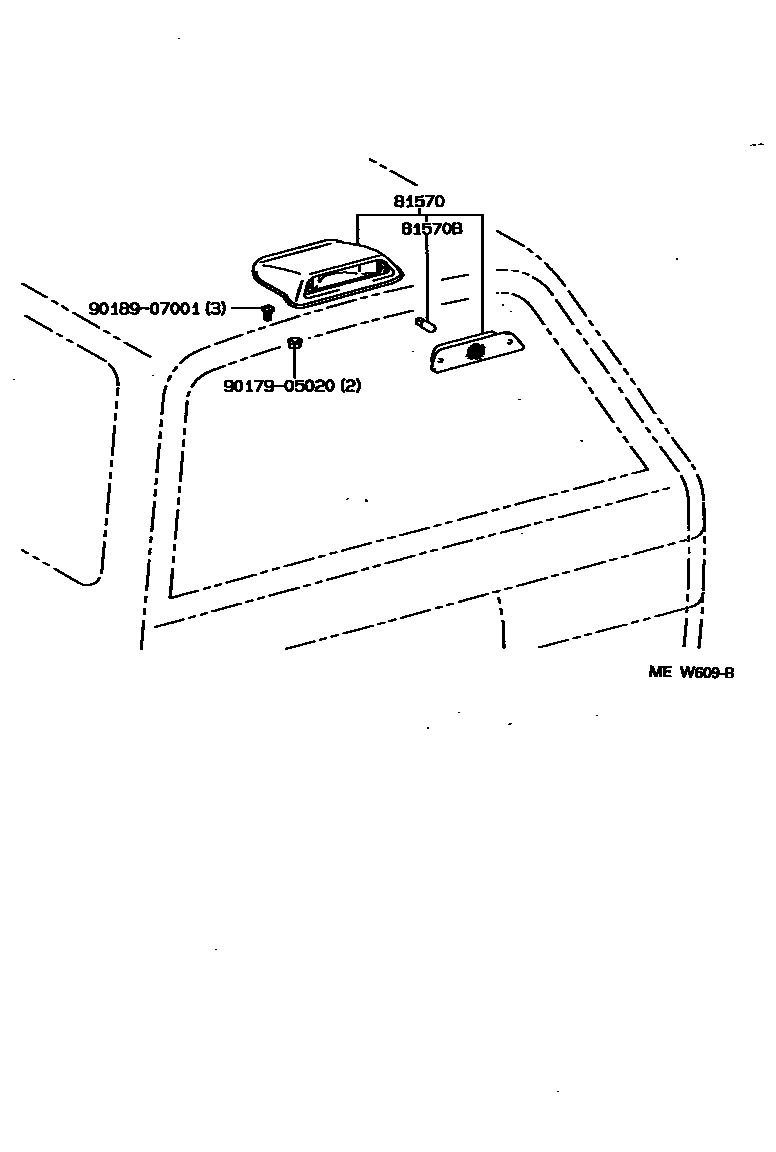 Toyota HILUX 高位刹车灯 EPC diagram — MEW609B