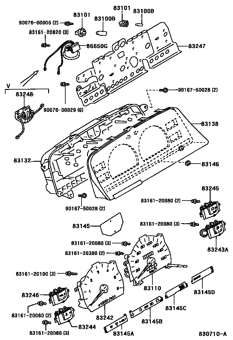 Toyota HILUX 仪表 EPC diagram — 830710A