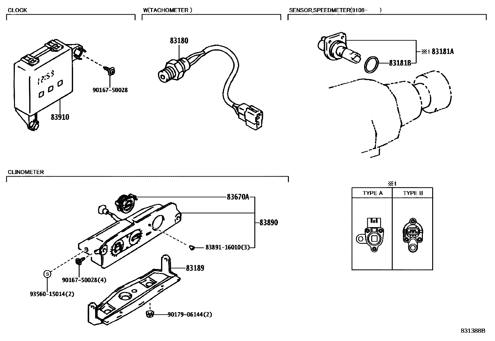 Toyota HILUX 仪表 EPC diagram — 831388B