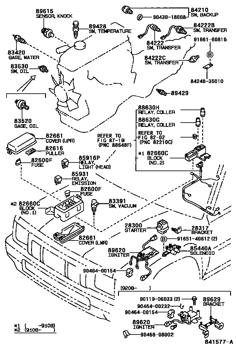 Toyota HILUX 开关和继电器和ECU EPC diagram — 841577A
