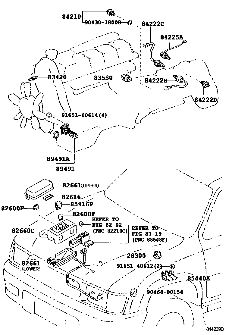Toyota HILUX 开关和继电器和ECU EPC diagram — 844329B