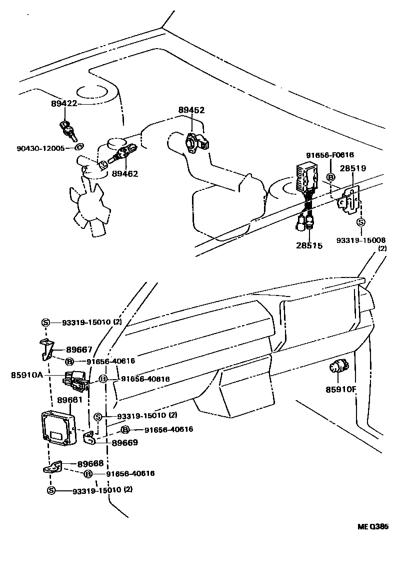 Toyota HILUX 电子燃油喷射系统 EPC diagram — MEQ385