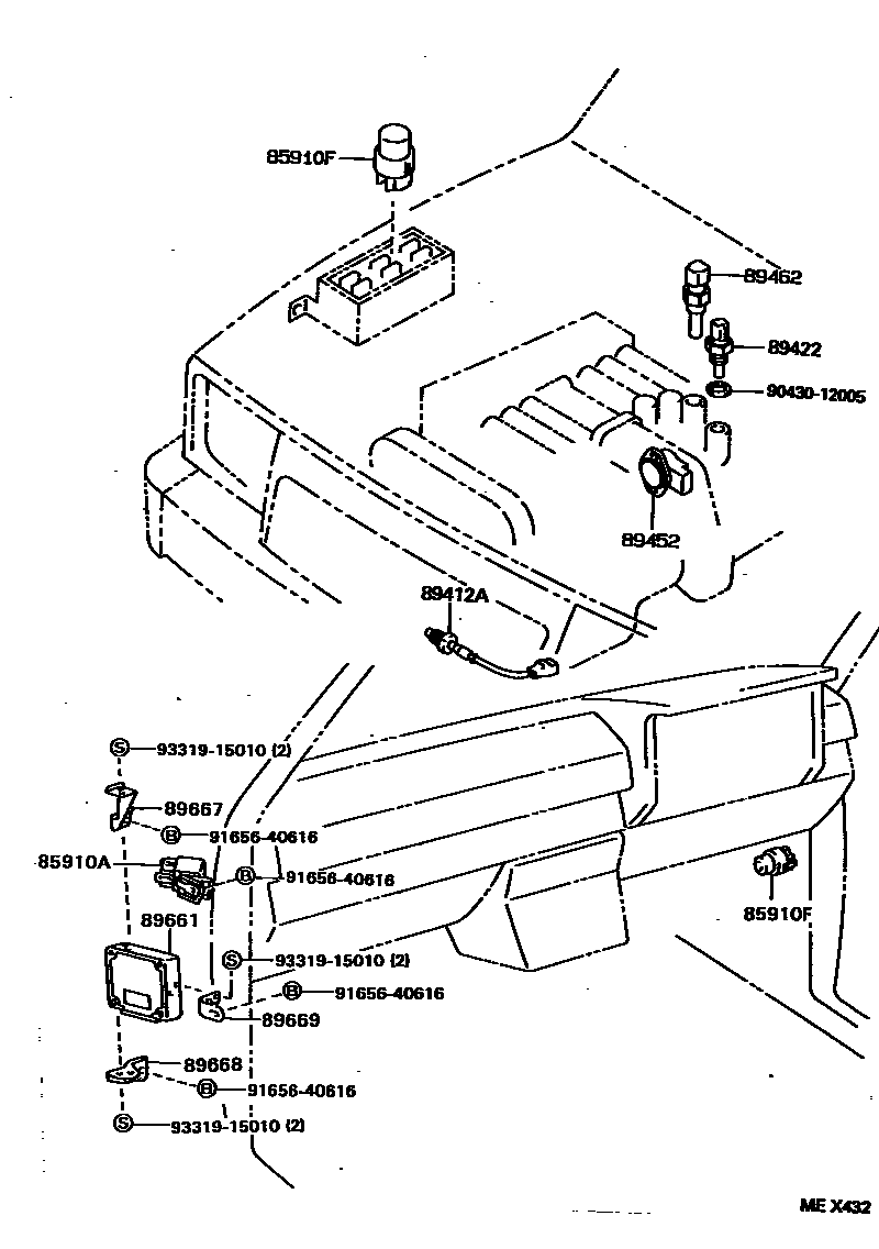 Toyota HILUX 电子燃油喷射系统 EPC diagram — MEX432