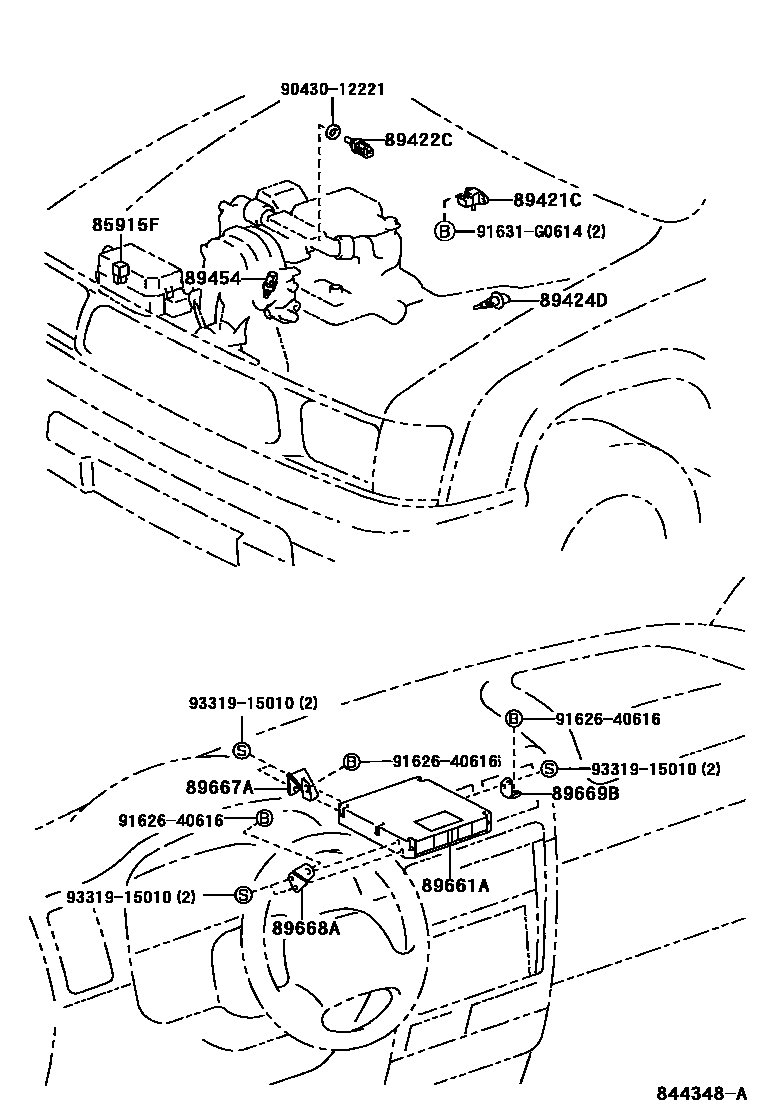 Toyota HILUX 电子控制柴油机(ECD) EPC diagram — 844348A