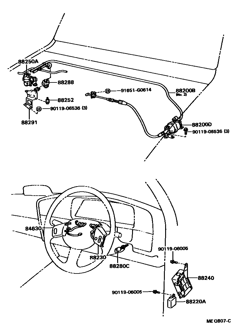Toyota HILUX 巡航控制(自动行驶) EPC diagram — MEQ807C
