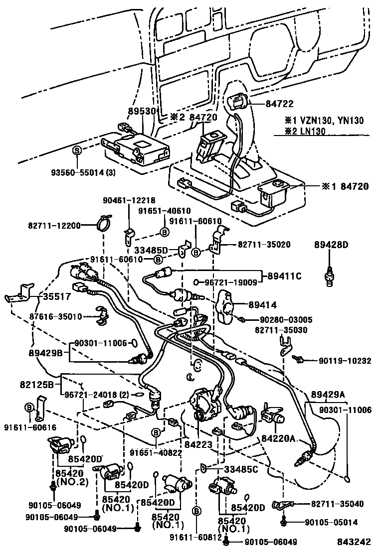 Toyota HILUX 超速档和电子控制变速器 EPC diagram — 843242