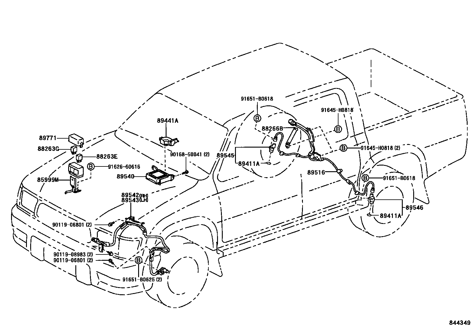 Toyota HILUX ABS 和 VSC EPC diagram — 844349