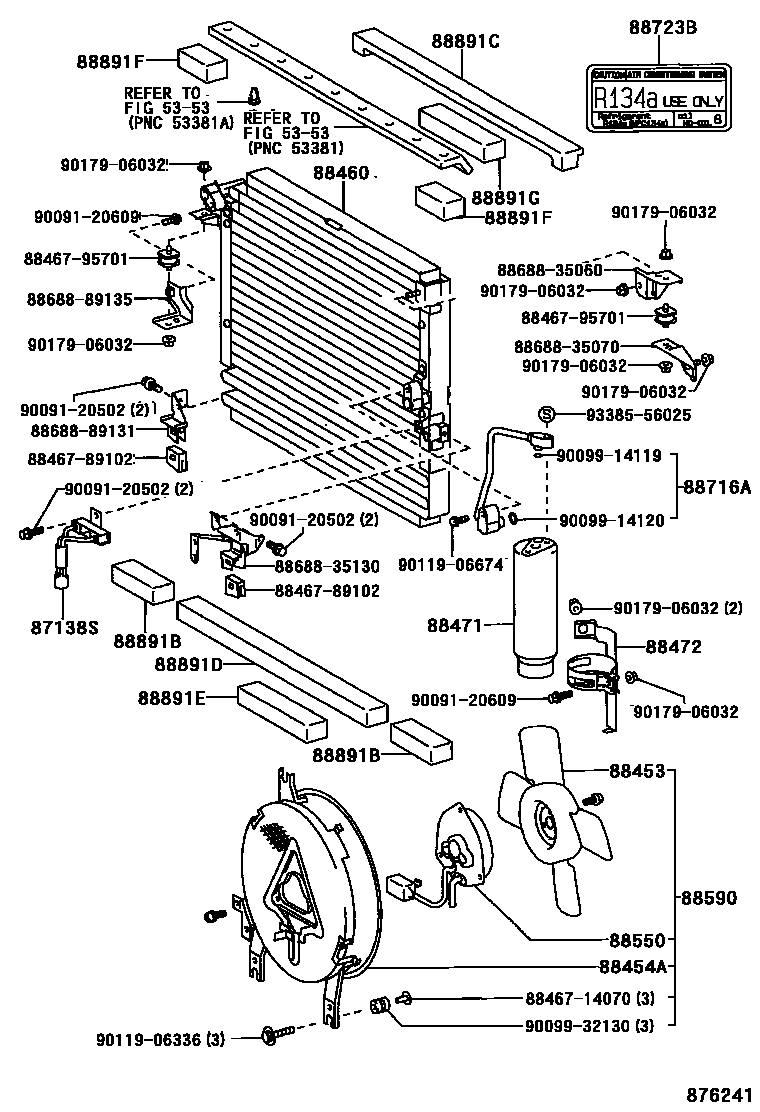 Toyota HILUX Heating & Air Conditioning - Cooler Piping EPC diagram — 876241