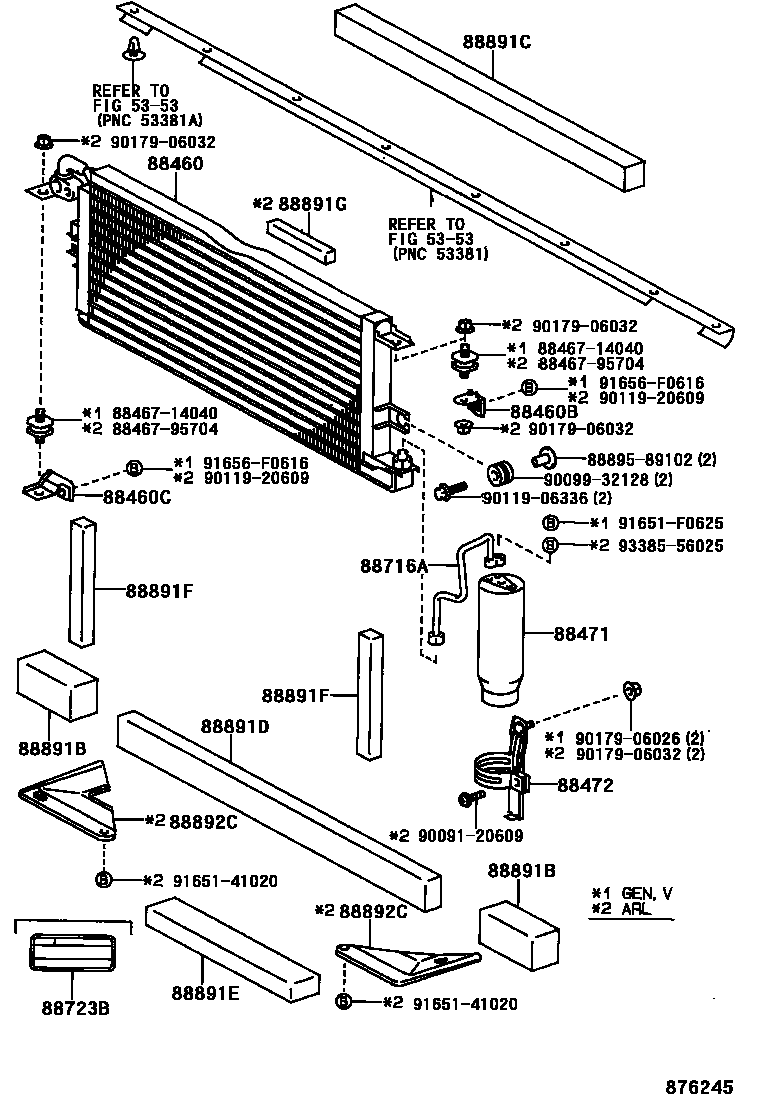 Toyota HILUX Heating & Air Conditioning - Cooler Piping EPC diagram — 876245