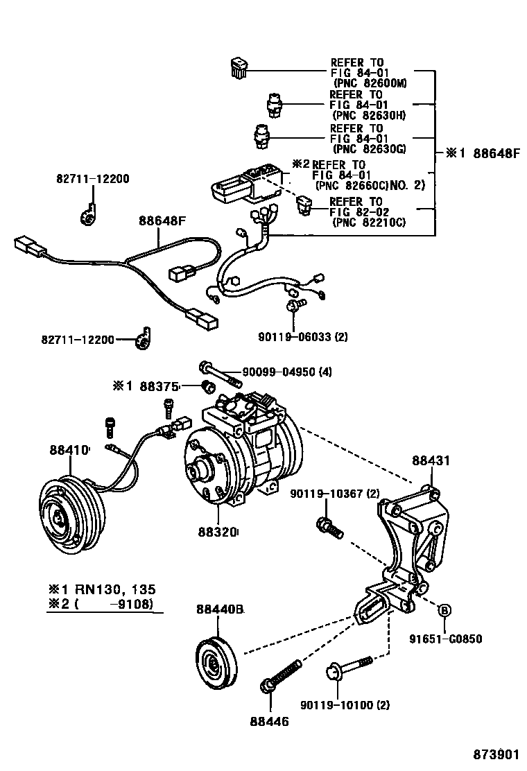 Toyota HILUX Heating & Air Conditioning - Compressor EPC diagram — 873901