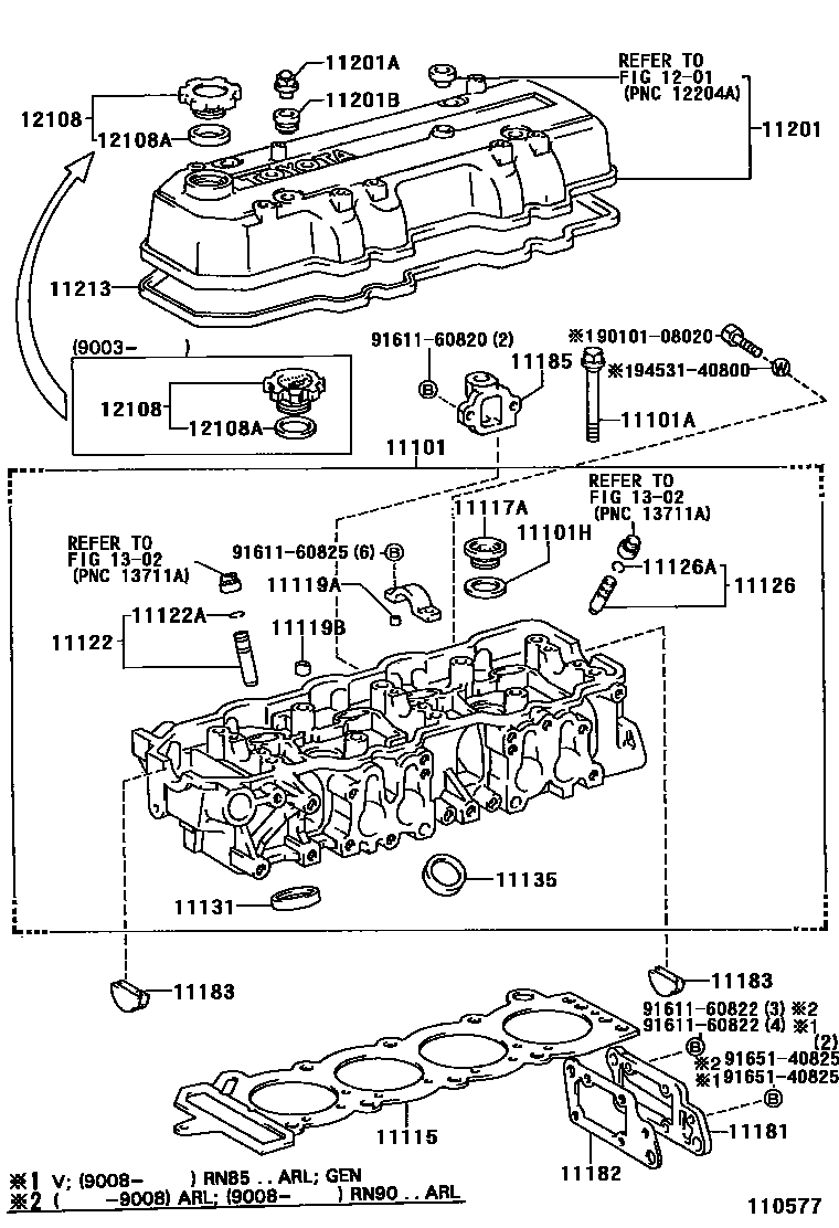 Toyota HILUX Cylinder Head EPC diagram — 110577