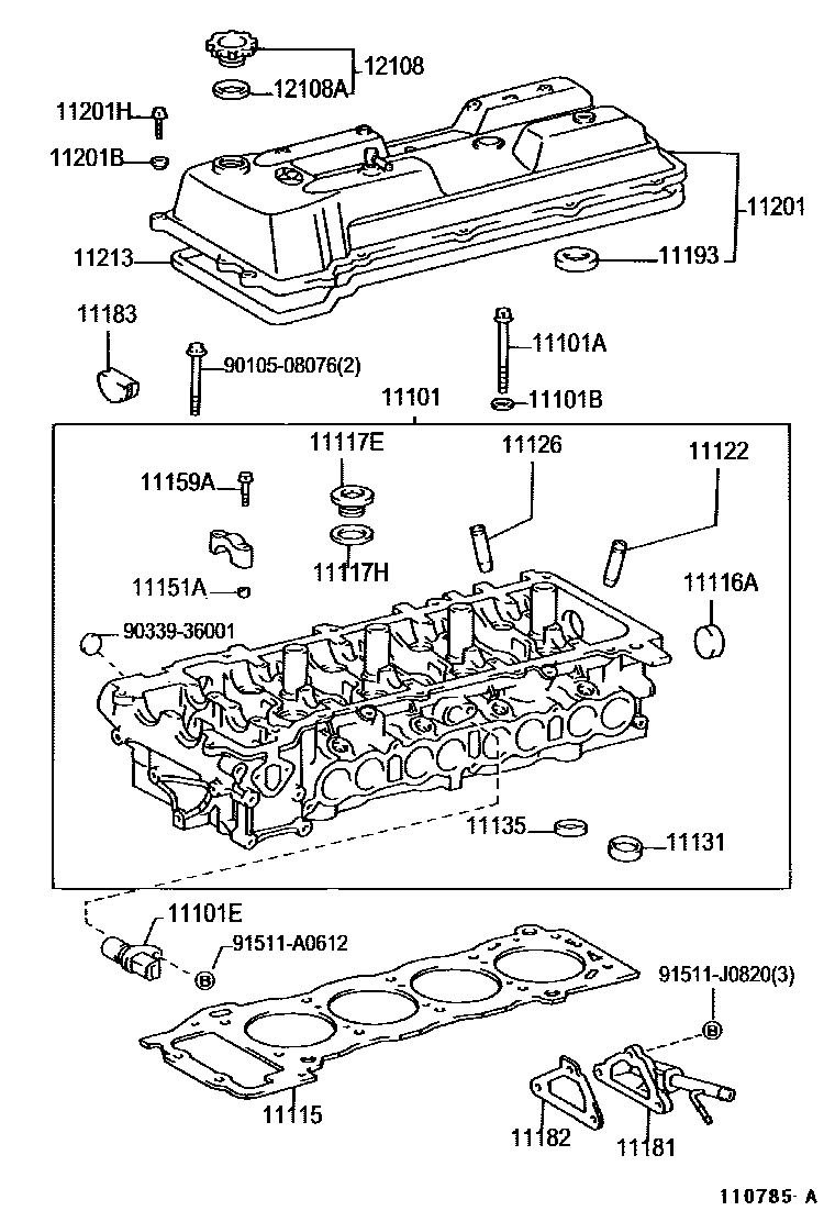 Toyota HILUX Cylinder Head EPC diagram — 110785B