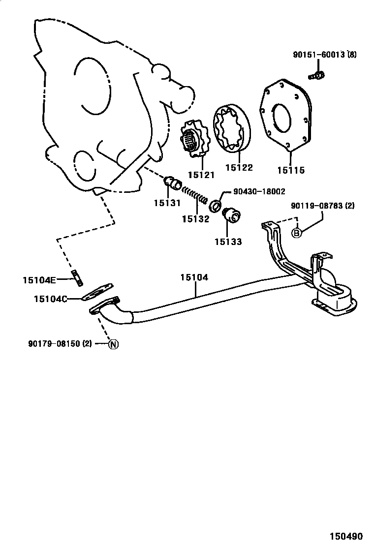 Toyota HILUX Engine Oil Pump EPC diagram — 150490