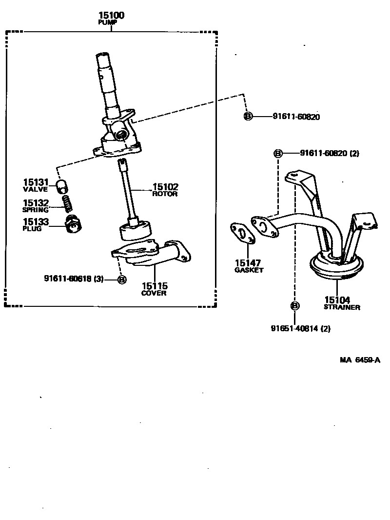 Toyota HILUX Engine Oil Pump EPC diagram — MA6459A