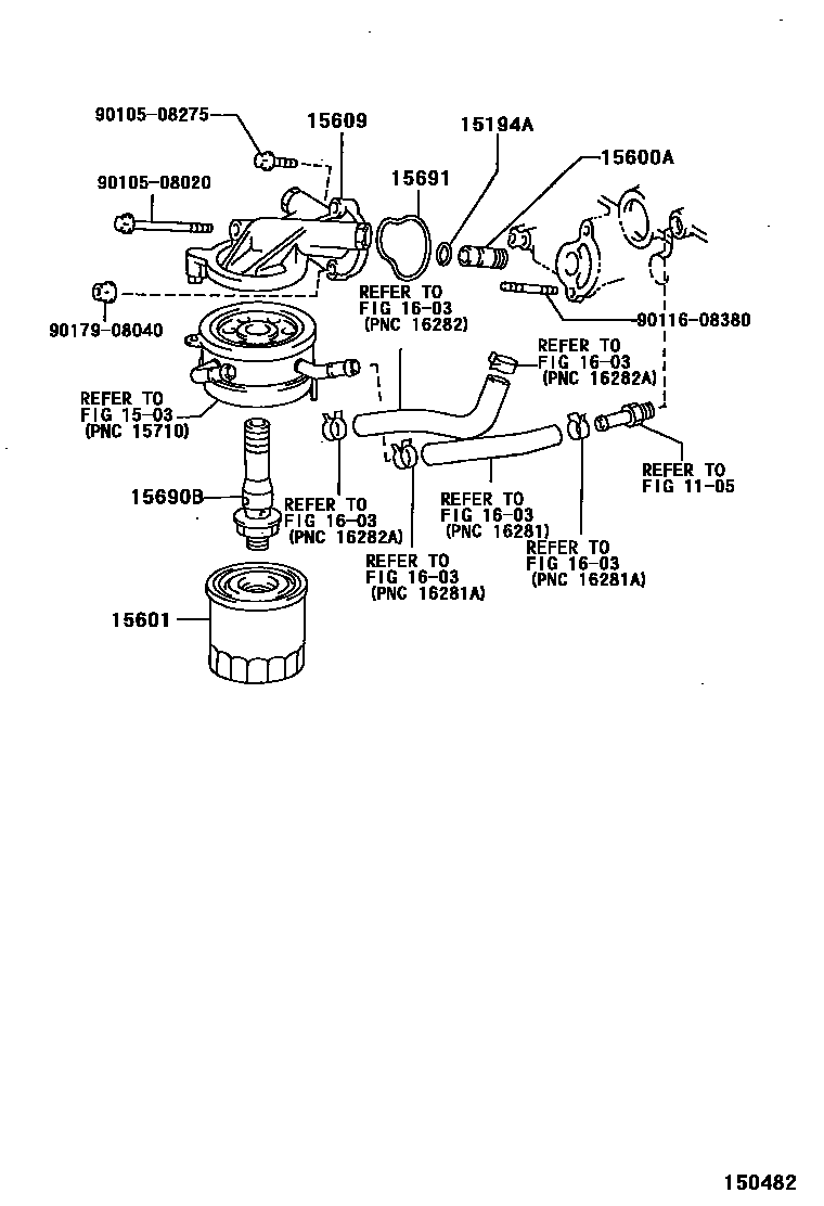 Toyota HILUX Oil Filter EPC diagram — 150482