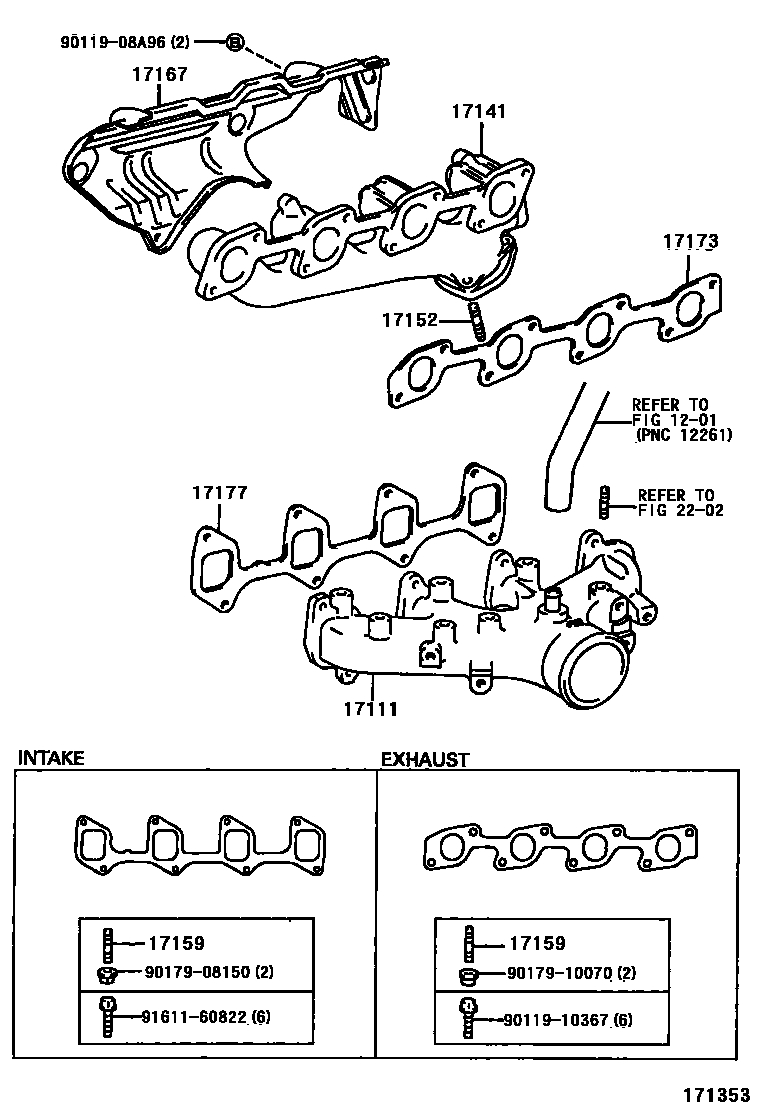 Toyota HILUX Manifold EPC diagram — 171353