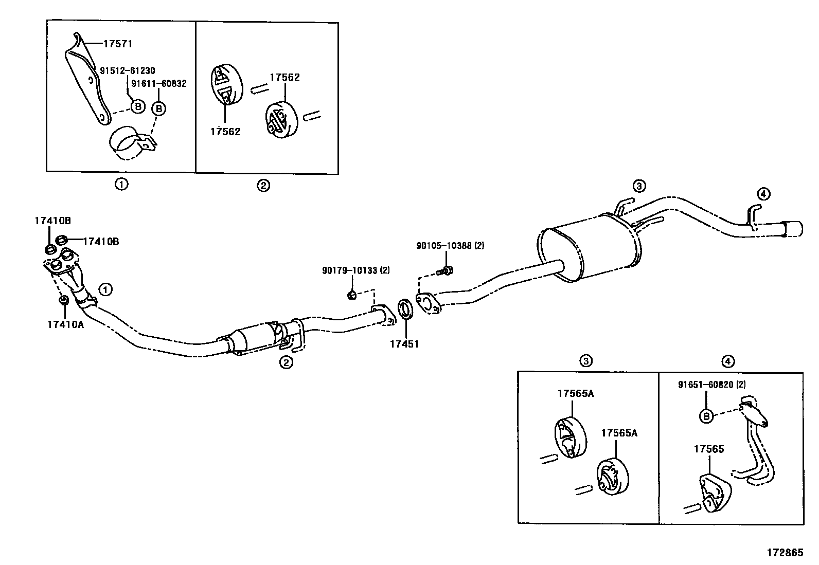 Toyota HILUX Exhaust Pipe EPC diagram — 172865
