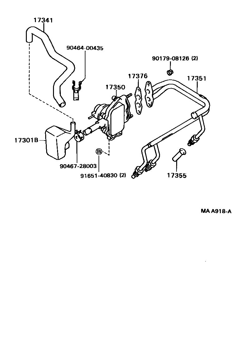 Toyota HILUX 歧管喷气系统 EPC diagram — MAA918A