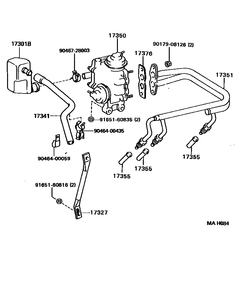 Toyota HILUX 歧管喷气系统 EPC diagram — MAH084