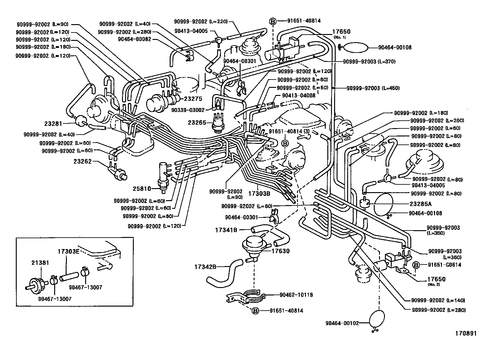 Toyota HILUX vacuum tube EPC diagram — 170891