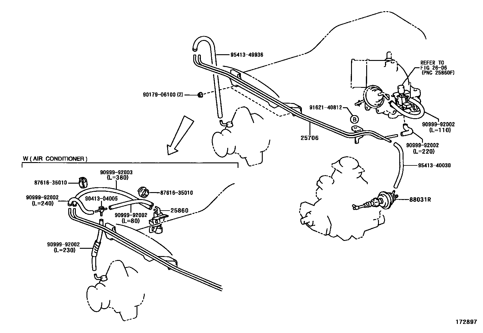 Toyota HILUX vacuum tube EPC diagram — 172897