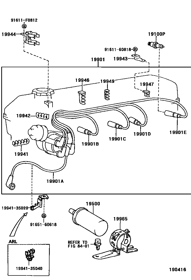 Toyota HILUX 点火线圈和火花塞 /电热塞 EPC diagram — 190416