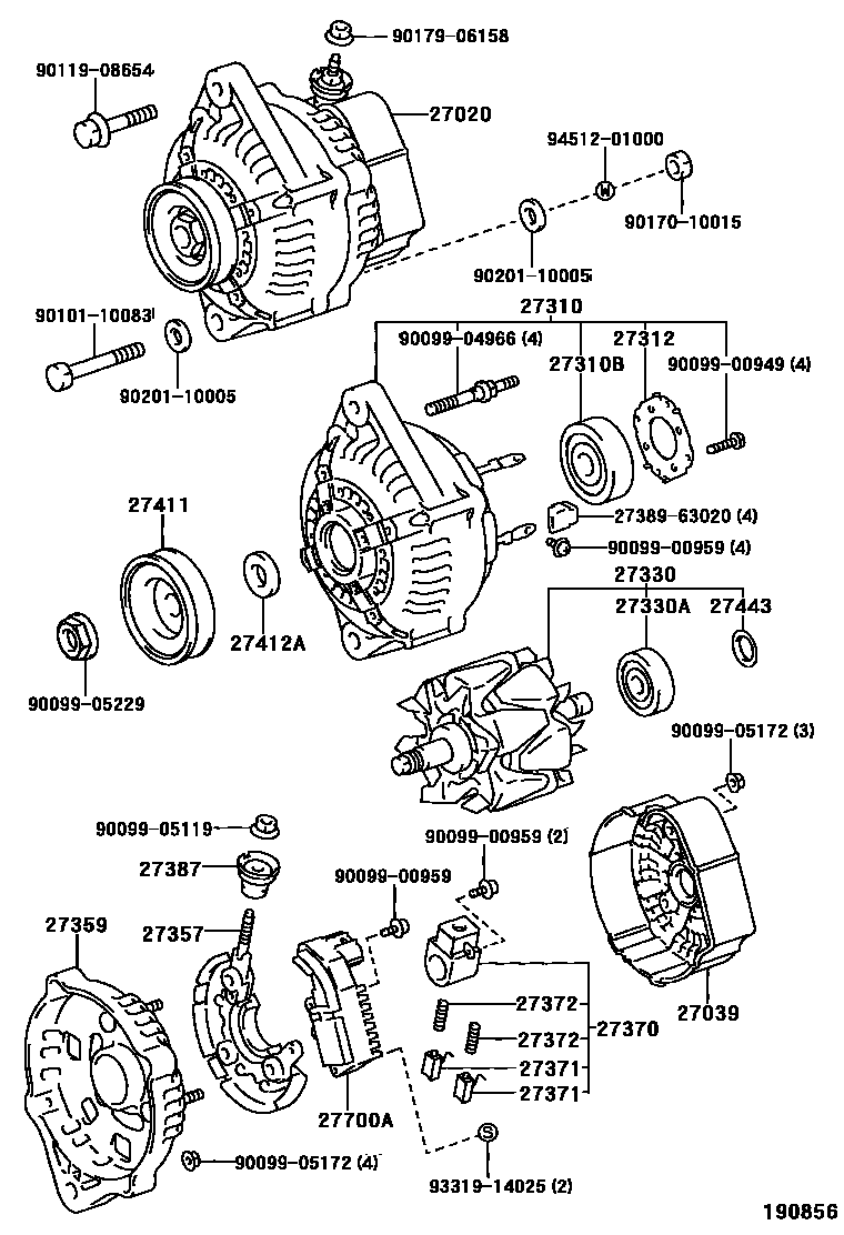 Toyota HILUX Alternator EPC diagram — 190856