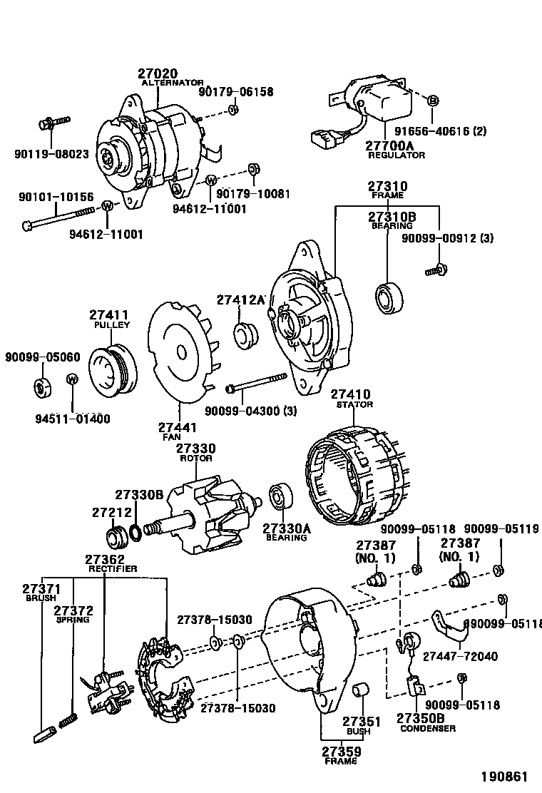 Toyota HILUX Alternator EPC diagram — 190861