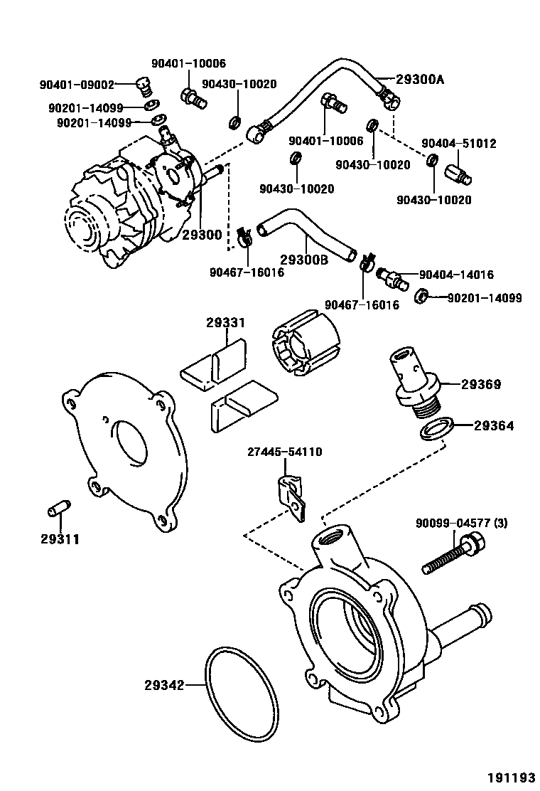 Toyota HILUX 真空泵 EPC diagram — 191193
