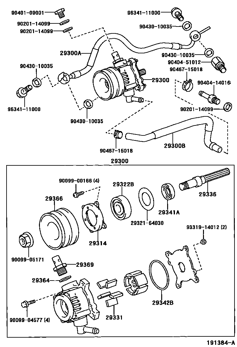 Toyota HILUX 真空泵 EPC diagram — 191384A