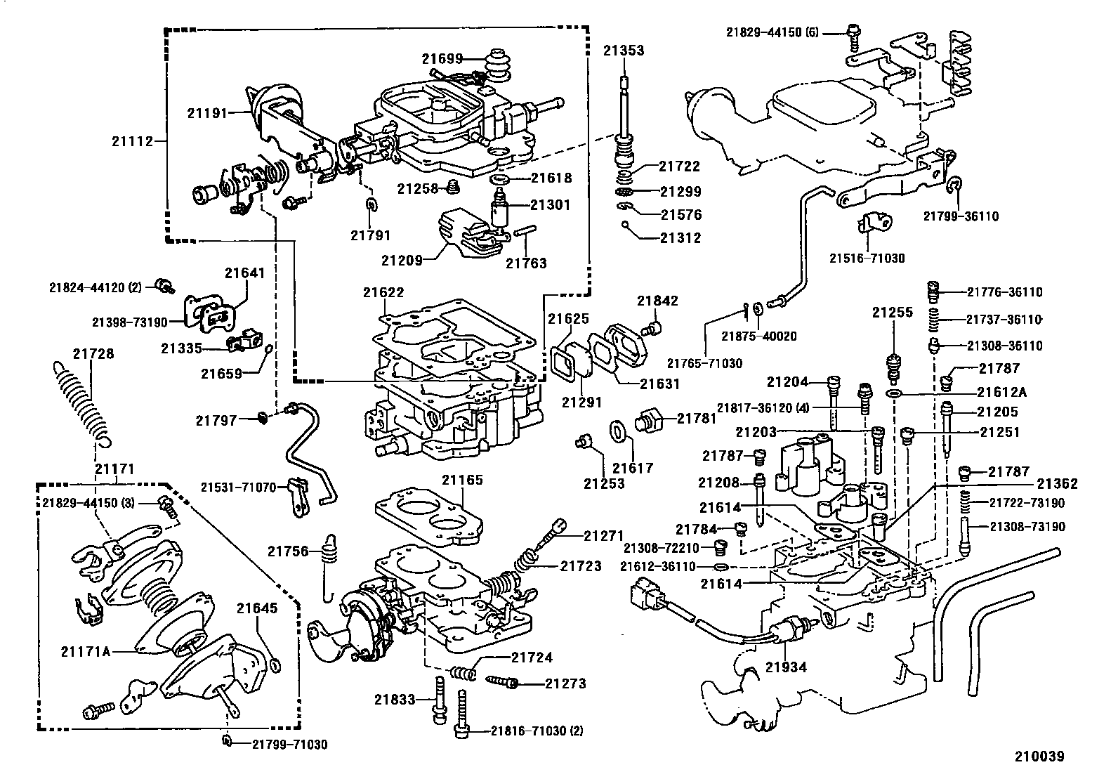 Toyota HILUX 化油器 EPC diagram — 210039