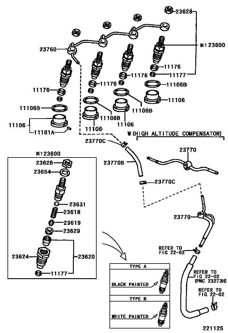 Toyota HILUX 喷油嘴 EPC diagram — 221125