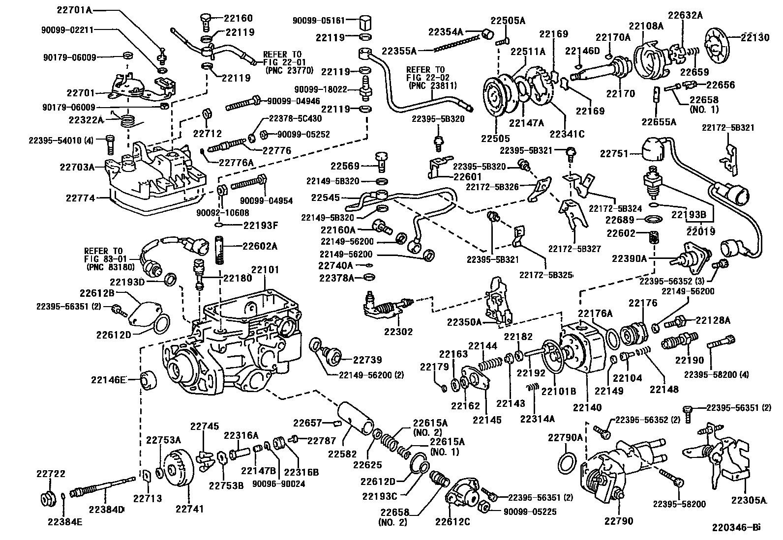 Toyota HILUX 喷油泵体 EPC diagram — 220346B