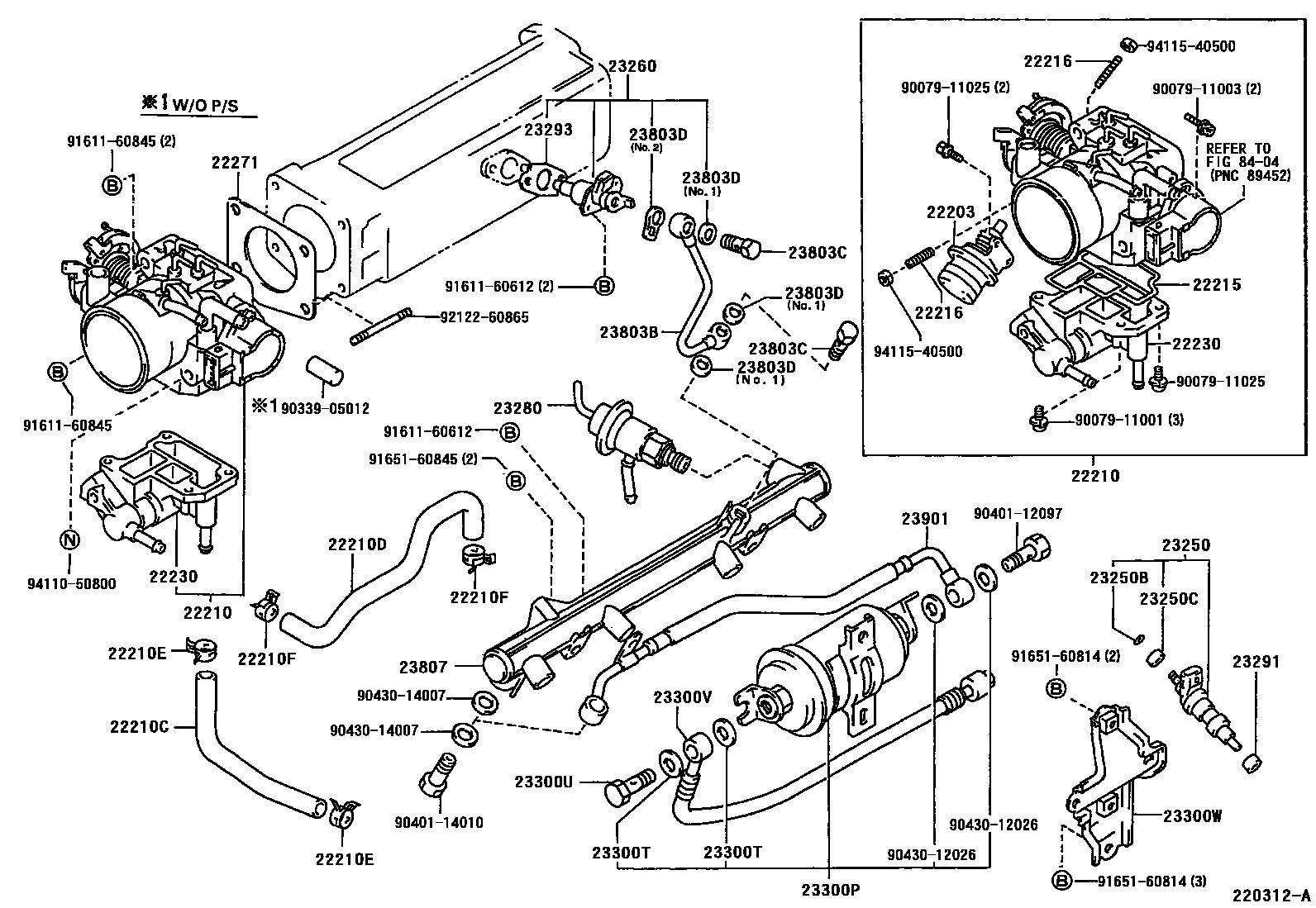 Toyota HILUX 燃油喷射系统 EPC diagram — 220312A