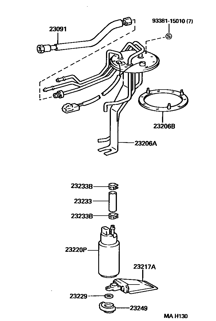 Toyota HILUX 燃油喷射系统 EPC diagram — MAH130
