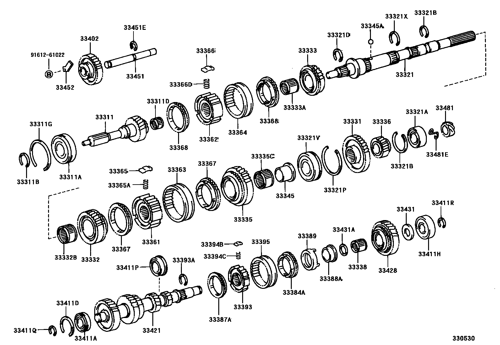 Toyota HILUX 变速器齿轮(MTM) EPC diagram — 330530
