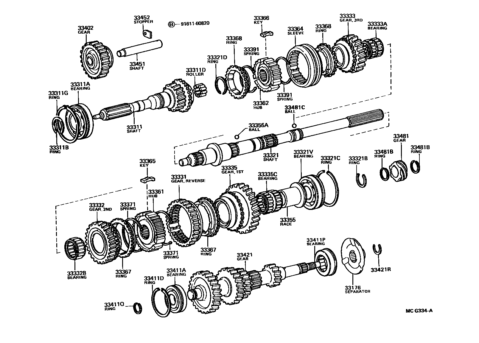 Toyota HILUX 变速器齿轮(MTM) EPC diagram — MCG334A