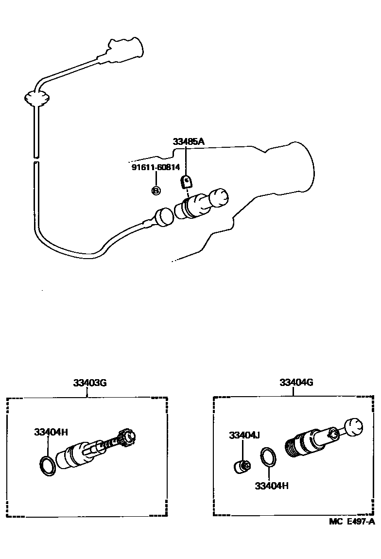 Toyota HILUX 速度表从动齿轮(ATM) EPC diagram — MCE497A