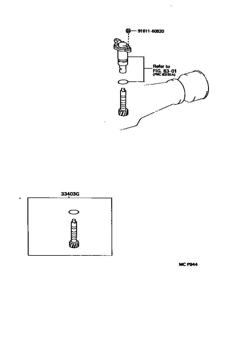 Toyota HILUX 速度表从动齿轮(ATM) EPC diagram — MCP944
