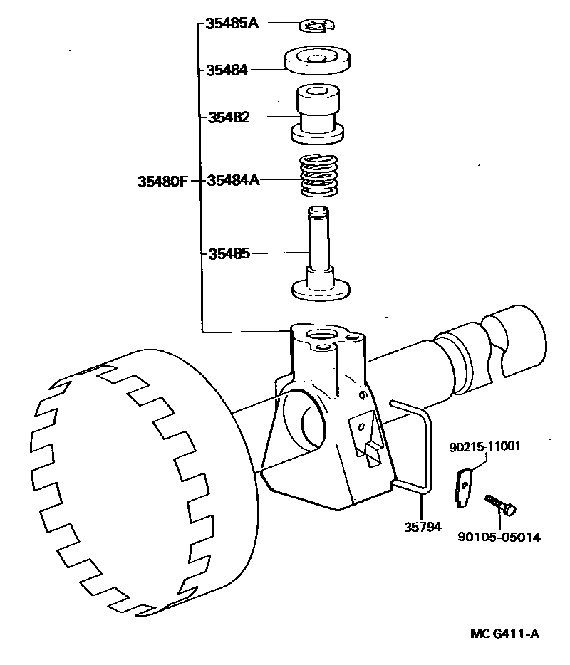 Toyota HILUX 后油泵和调速器(ATM) EPC diagram — MCG411A