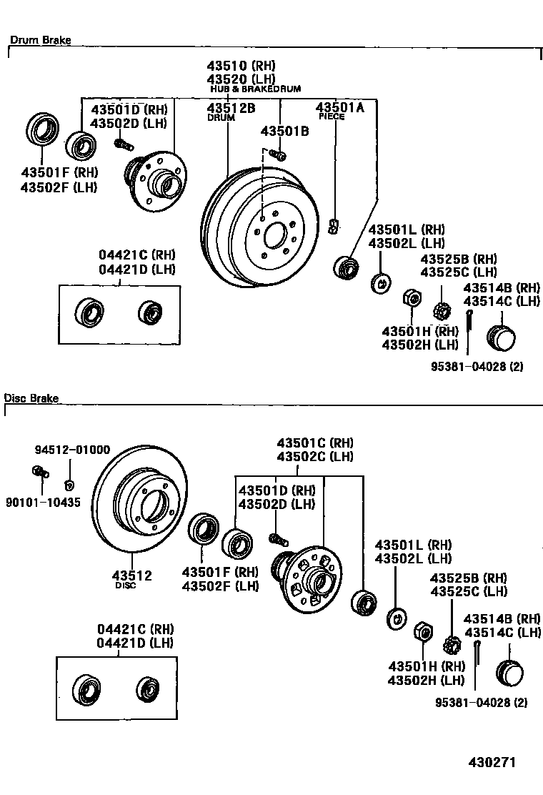 Toyota HILUX Front Axle Hub EPC diagram — 430271