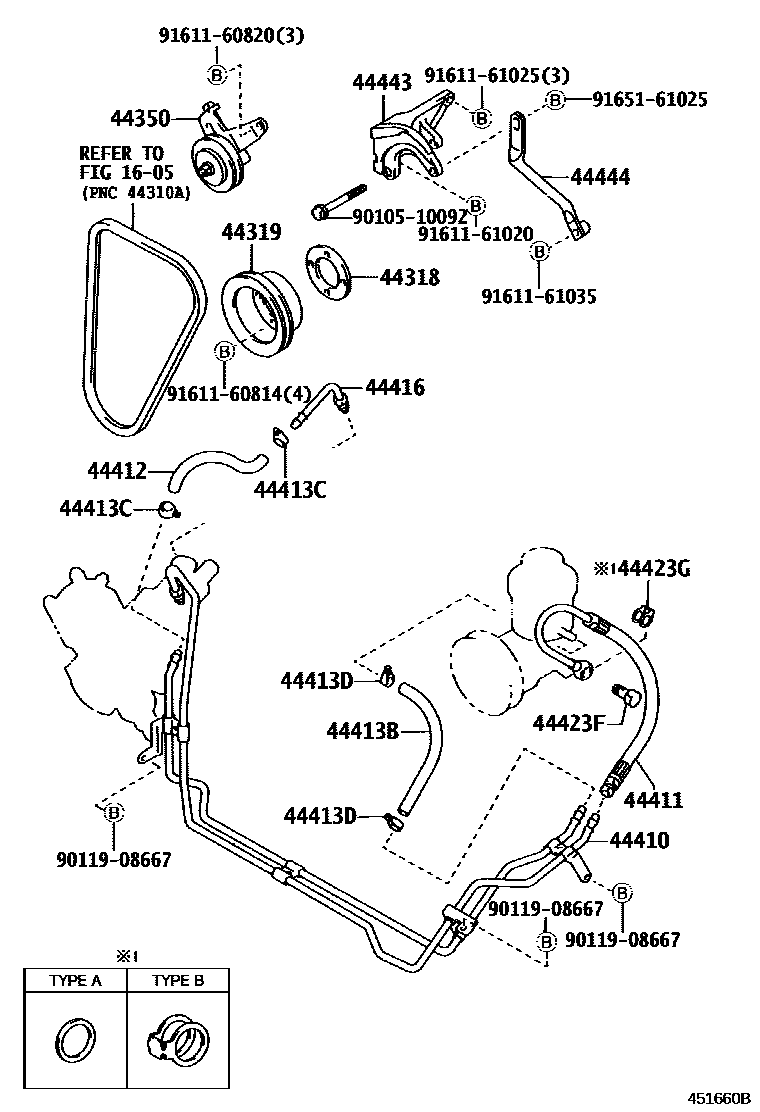 Toyota HILUX 动力转向配管 EPC diagram — 451660B