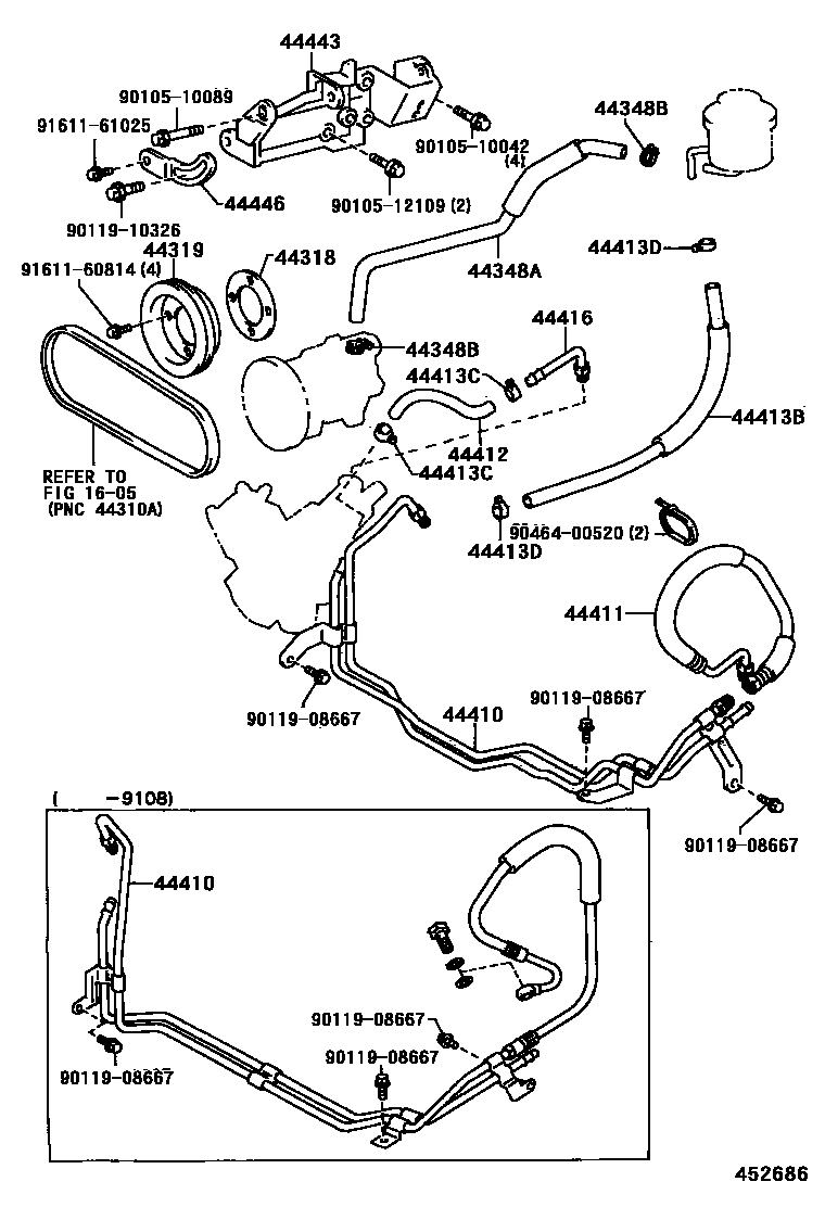 Toyota HILUX 动力转向配管 EPC diagram — 452686