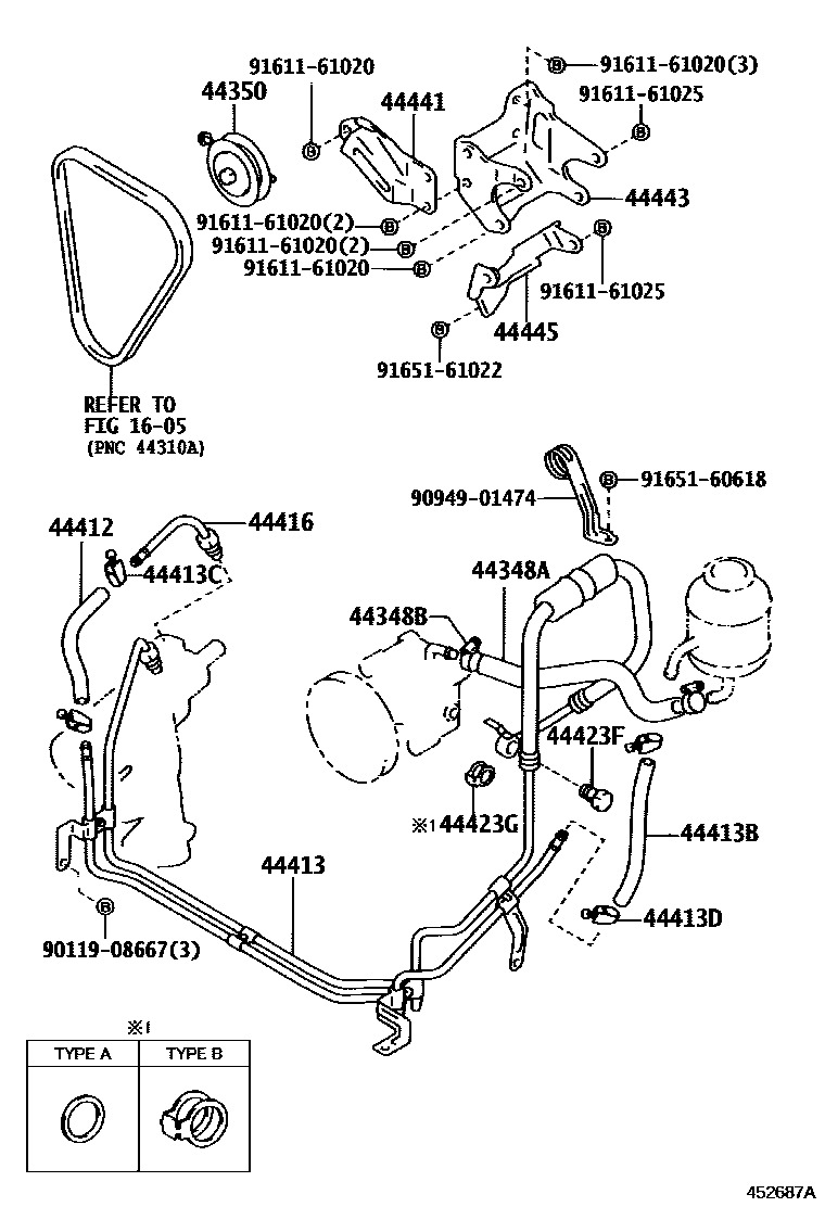 Toyota HILUX 动力转向配管 EPC diagram — 452687A