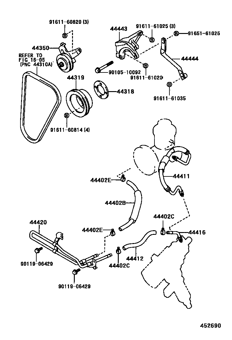 Toyota HILUX 动力转向配管 EPC diagram — 452690