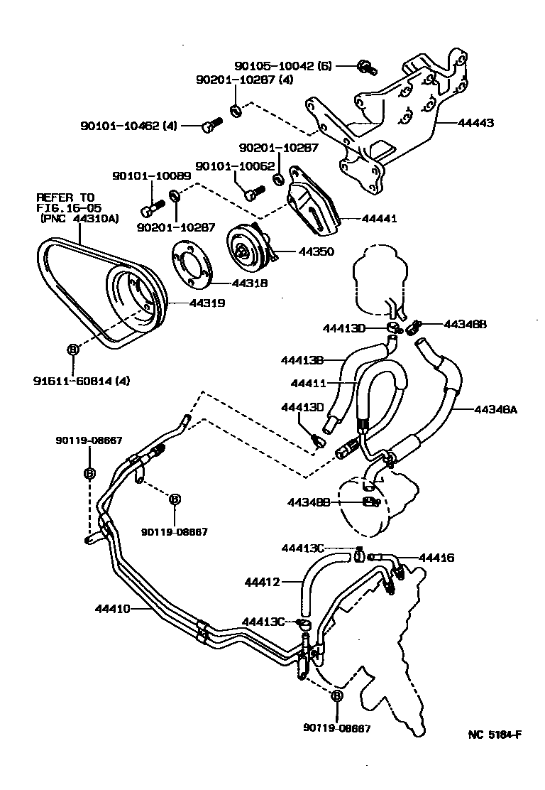 Toyota HILUX 动力转向配管 EPC diagram — NC5184F